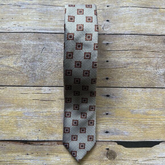 Adolfo One Size Mens Tie Beige 56”x 2” - Picture 2 of 15